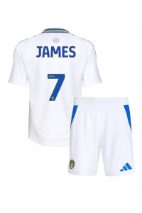 Fotbalové Dres Leeds United Daniel James #7 Dětské Domácí Oblečení 2024-25 Krátký Rukáv (+ trenýrky)